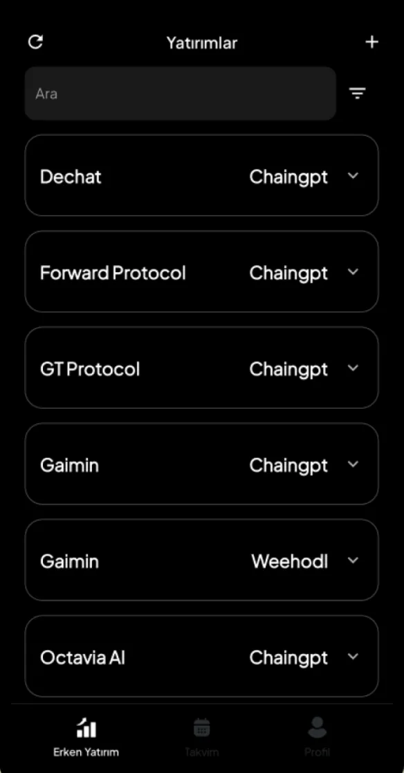 IDO Vesting screenshot