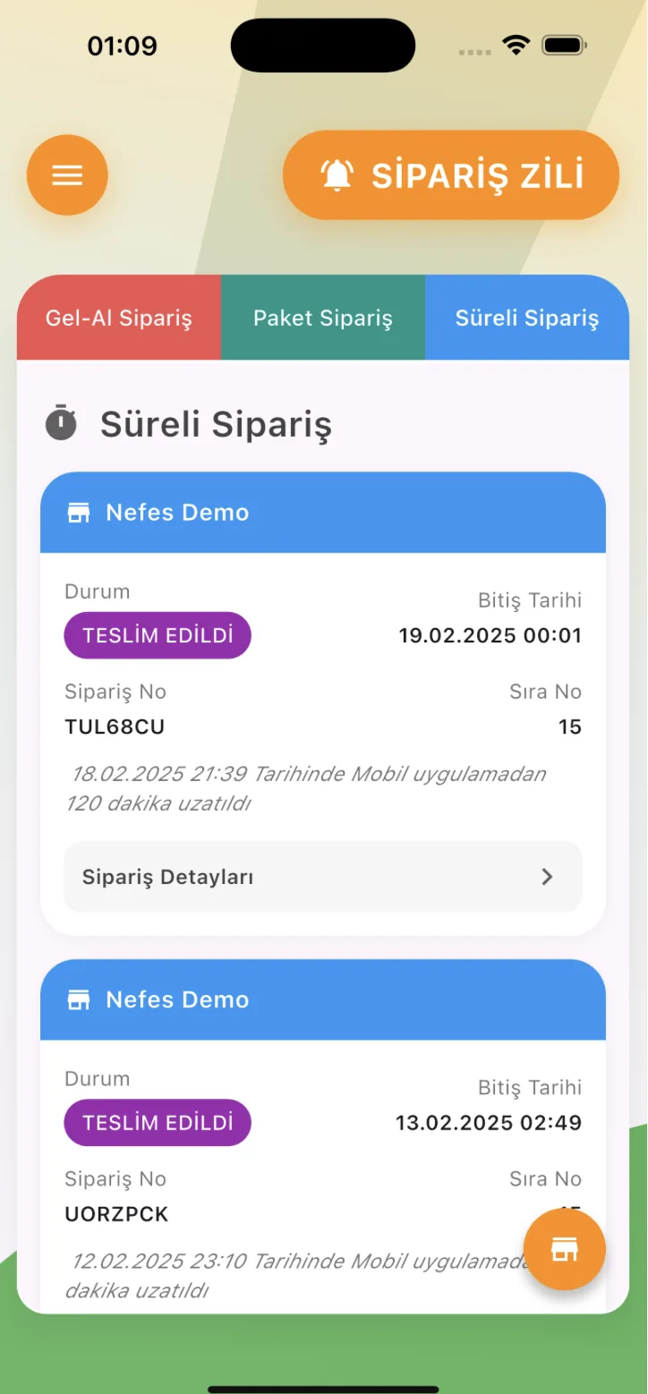 Sipariş Zili screenshot